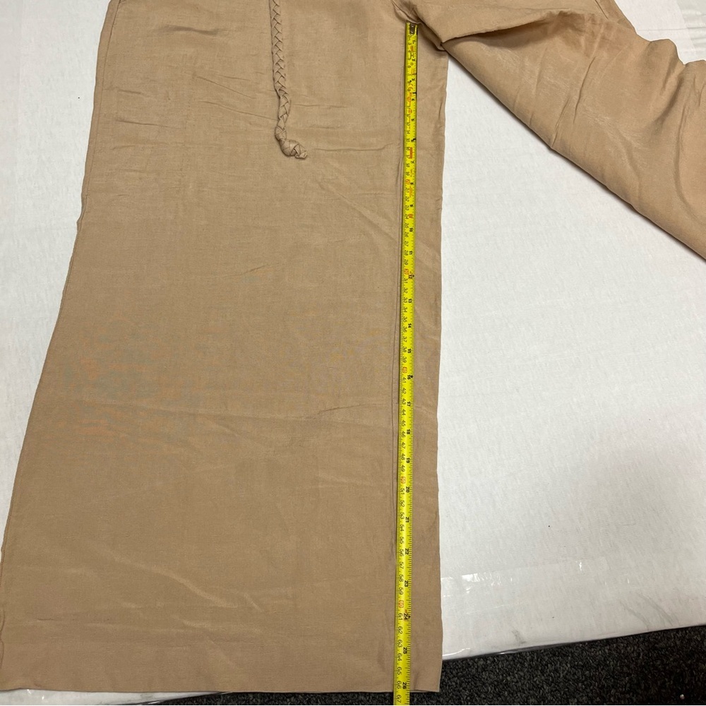 Ann Taylor Tan Wide-Leg Drawstring Chinos - Picture 3 of 6